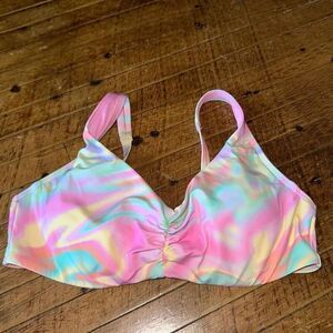 Lands End pink rainbow tie dye size 8 strappy bikini top